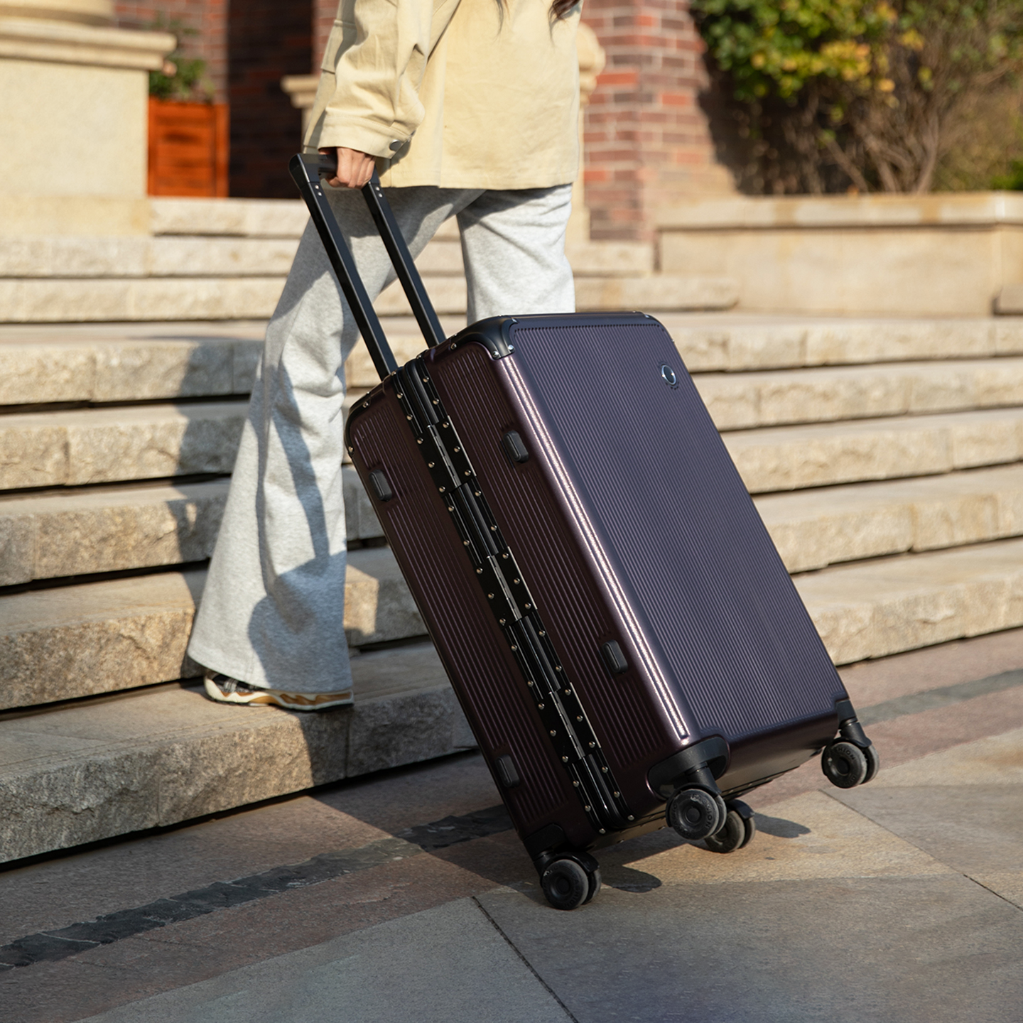 袋鼠紫色行李箱20寸加厚结实耐用女生高颜值26旅行密码静音拉杆28