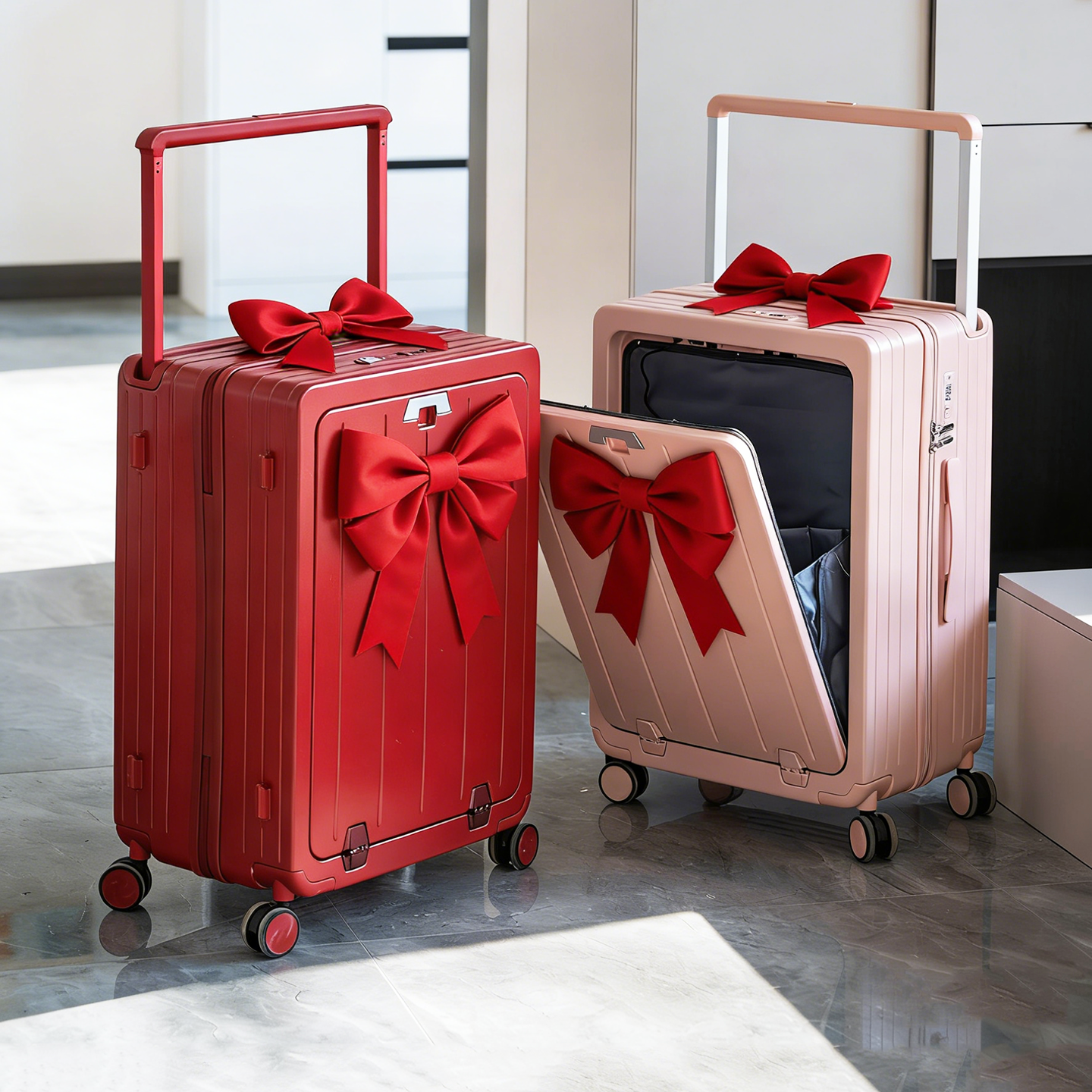 袋鼠新婚红色行李箱2026新款结婚陪嫁高颜值宽拉杆密码皮箱子红粉,箱包皮具/热销女包/男包,旅行箱,淘宝优惠券,粉丝福利购,淘宝优惠卷