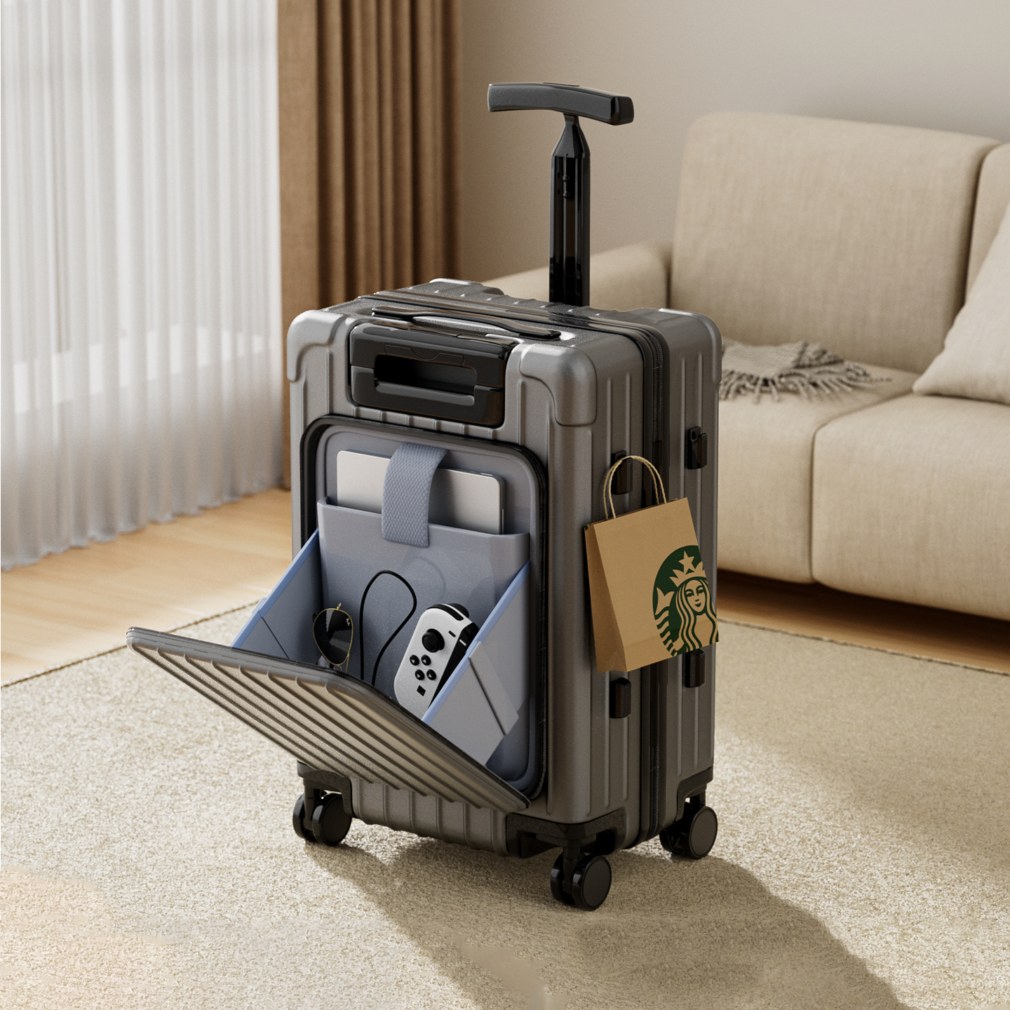 袋鼠儿童行李箱24寸旅行可坐26座椅神器2025新款拉杆结实耐用加厚