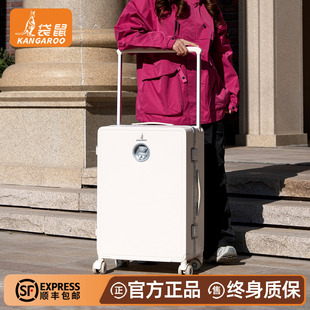 袋鼠宽拉杆行李箱可上飞机20寸结实耐用加厚拉杆密码旅行登机箱22