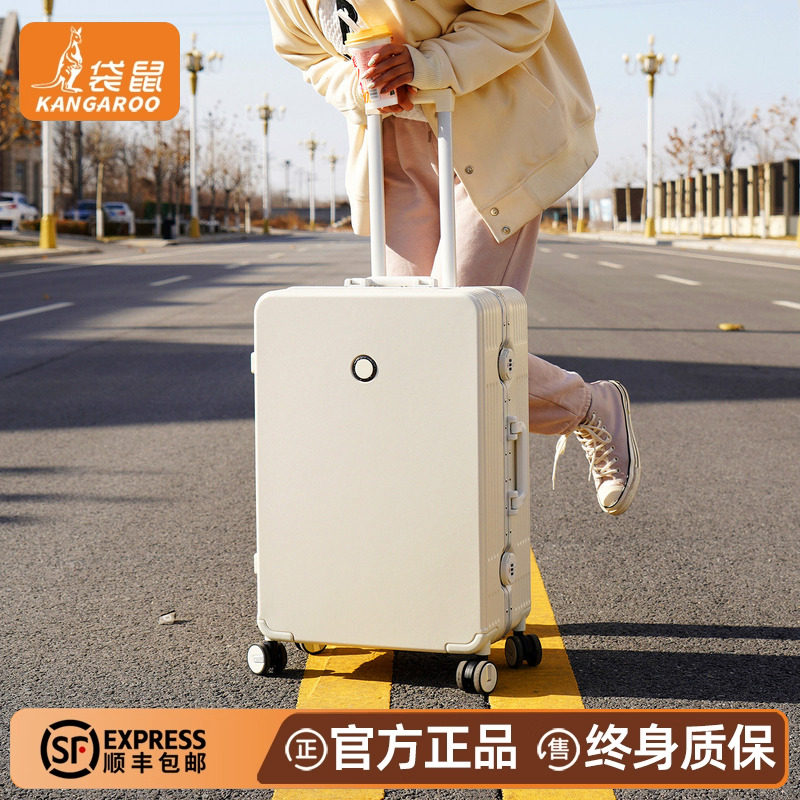 袋鼠耐用型行李箱24寸尺寸2025新款密码拉杆旅行皮箱子大容量26女