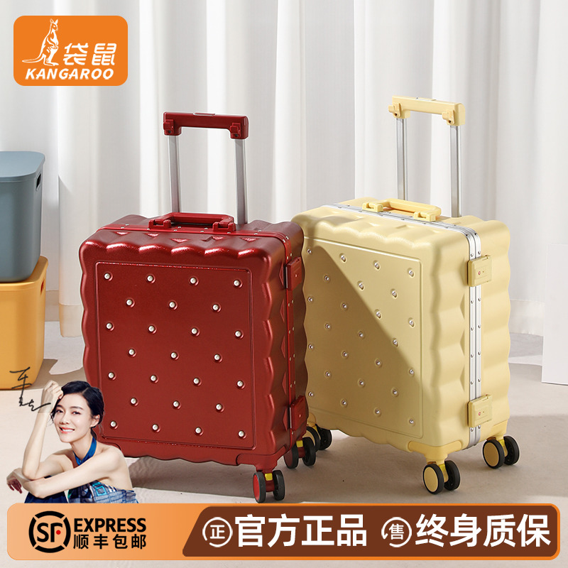 【袋鼠正品】红色行李箱结婚陪嫁