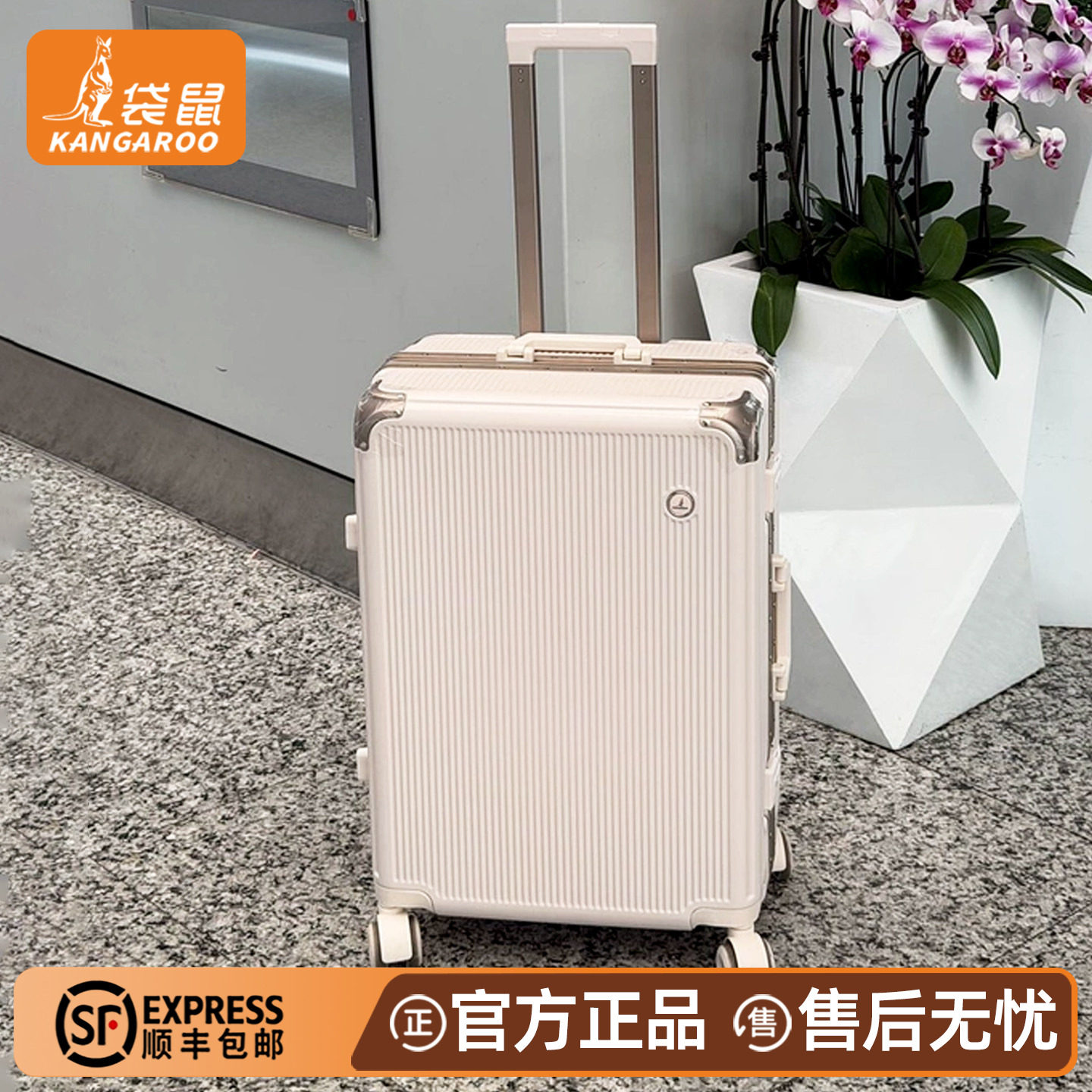 袋鼠密码箱女2026新款结实耐用20寸登机铝框可坐人22拉杆行李箱24