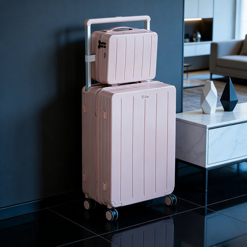 袋鼠正品静音万向轮铝框子母箱