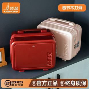 袋鼠行李箱上的小箱子手提12寸附加包可套拉杆迷你便携化妆收纳小