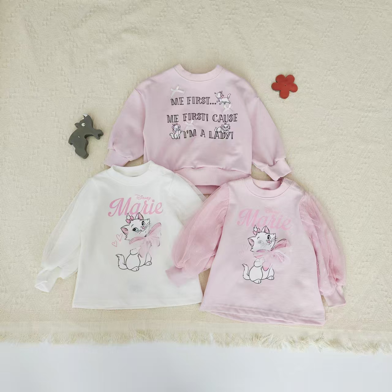 日单futa迪家合作款80-95码婴童款2025新款可爱玛丽猫纯棉卫衣