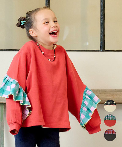 春秋冬女毛圈纯棉休闲飞边袖卫衣