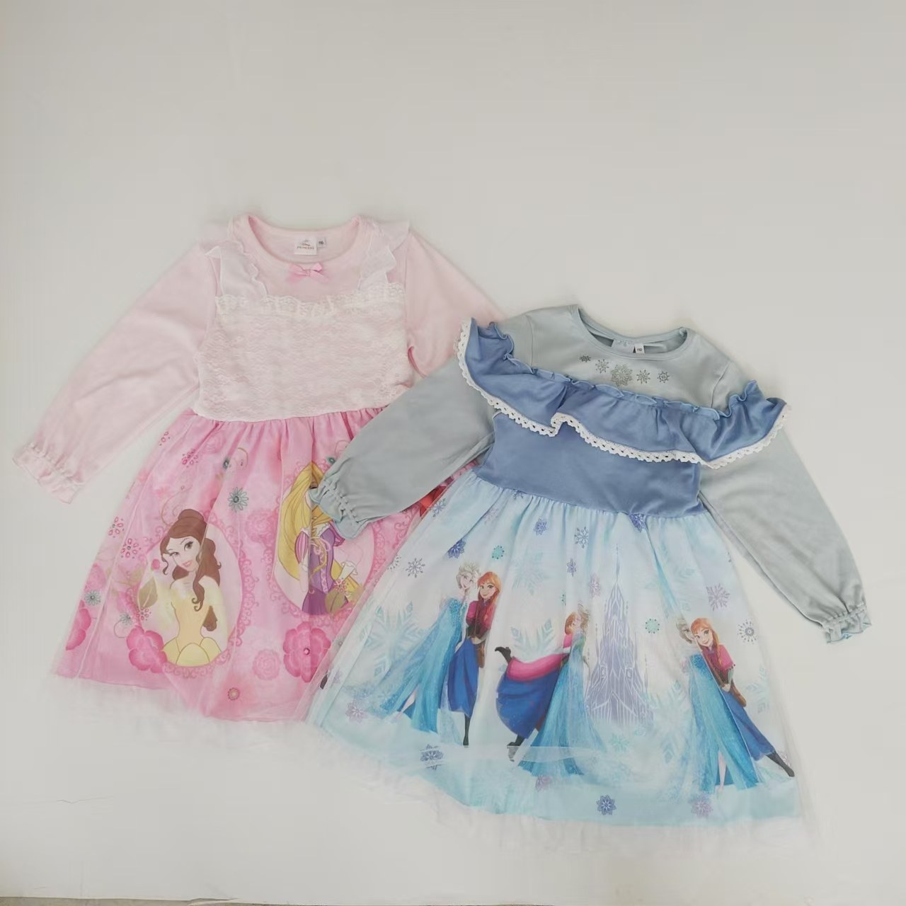 日单 纯原尾货 Disney&FROZEN合作款 2025春季新品长袖公主连衣裙
