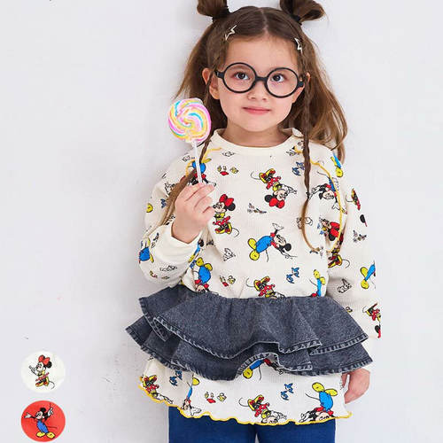 纯原日单Markeys25新女童华夫格褶边上衣软糯凹凸纹理透气超舒适