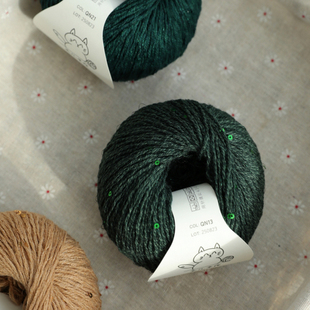 毛儿手作 确暖 手编可机洗亮片美利奴羊毛 diy手工编织用线