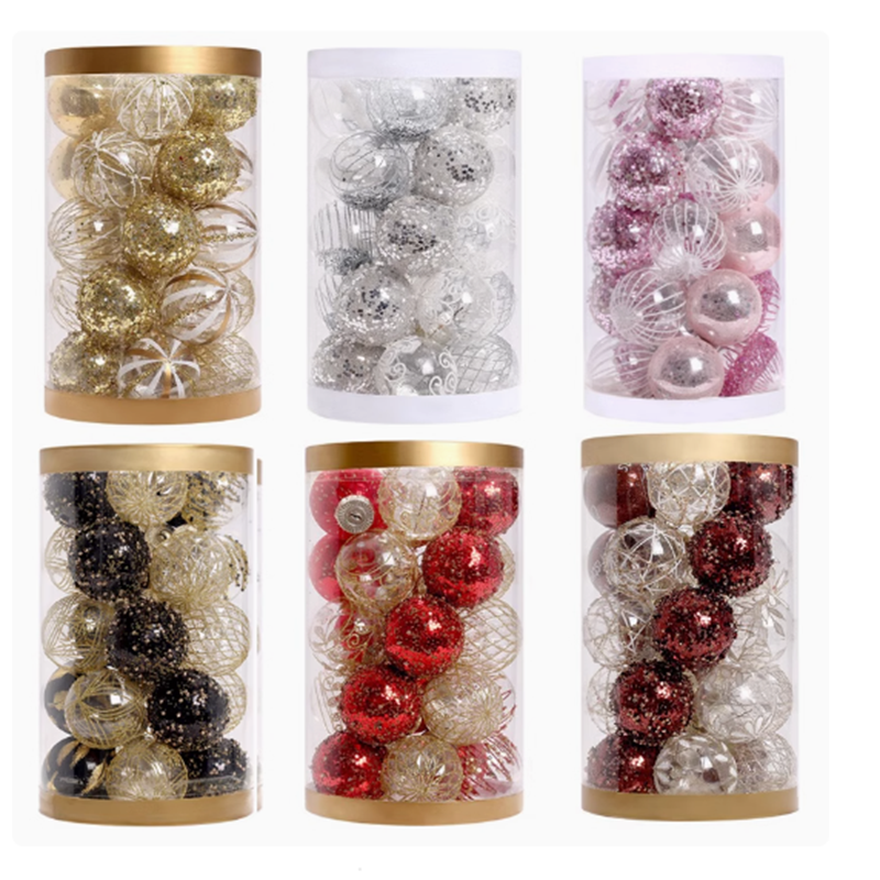 圣诞球彩球银色圣诞树挂件