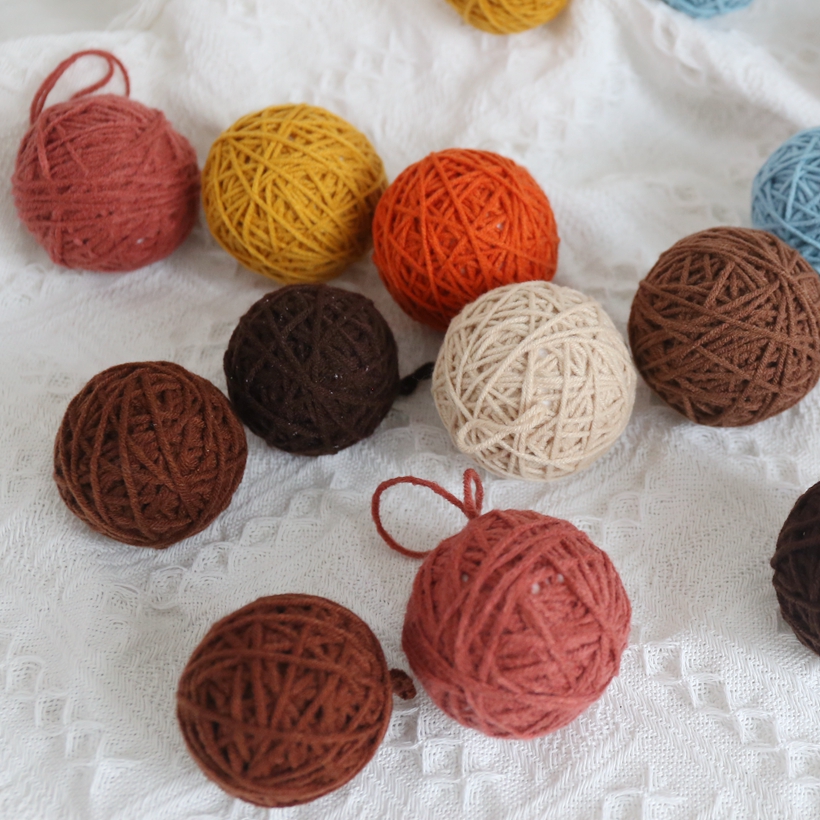 5cm6cm8cm深色系毛线球花材装饰