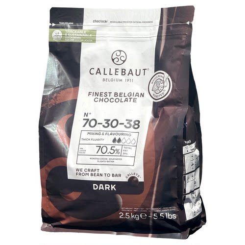 嘉利宝70.5%黑巧克力豆2.5kg比利时进口纯可可脂西点装饰烘焙DIY - 封面
