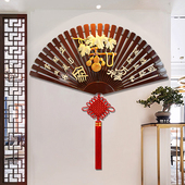 新中式 饰玄关挂饰 客厅背景墙扇子餐厅挂画扇形挂件办公室墙面装