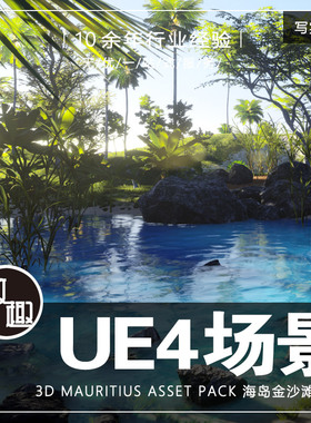 UE4虚幻5_海岛金沙滩椰子树SLG生存游戏自然风景场景资产_写实15