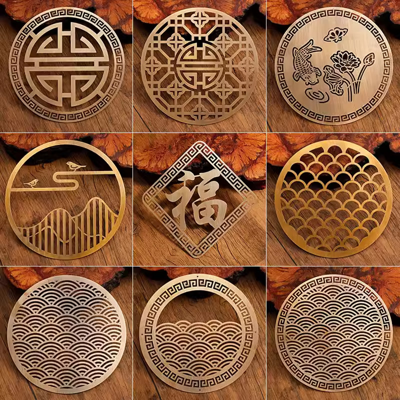 向军中式壁画背景墙装饰黄铜贴片