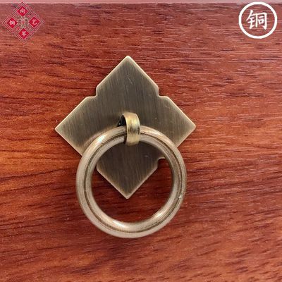 仿古中式纯铜环拉手明装单孔拉环