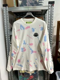 彩点晕染背印长袖 T恤 全棉 胸围116 荷兰新晋潮牌 New男式