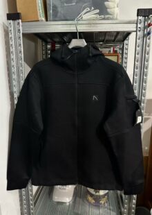 荷兰订单男式机能风拼接罗纹针织连帽夹克外套  L 胸围114 全品相