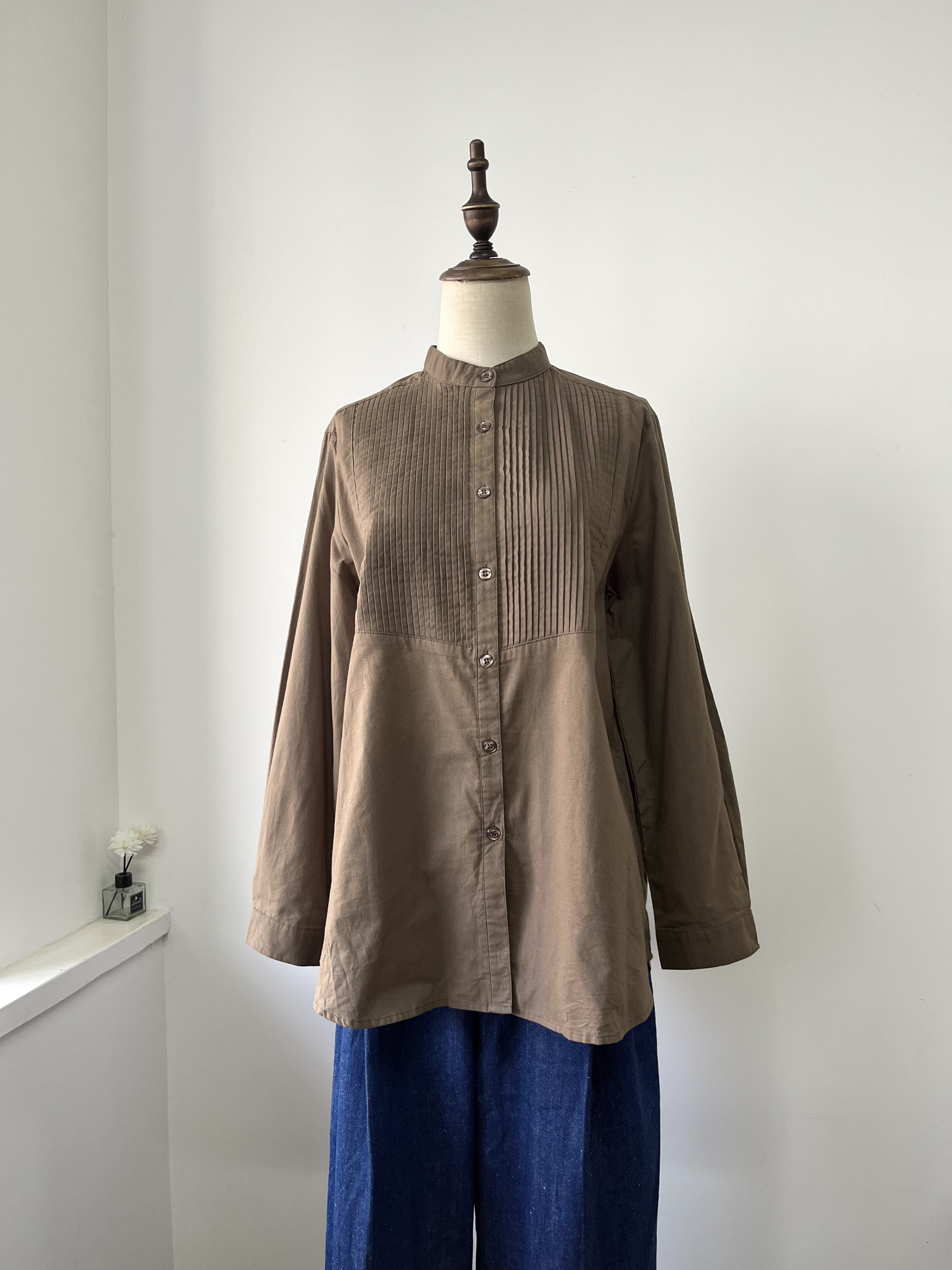 纯原日单女式小立领衬衫 全棉 LL 胸围106 衣长68