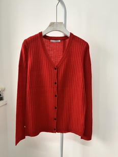 纯原欧美品牌样衣 女式开衫毛衣 全羊毛 薄款 手感很好 S 胸围94