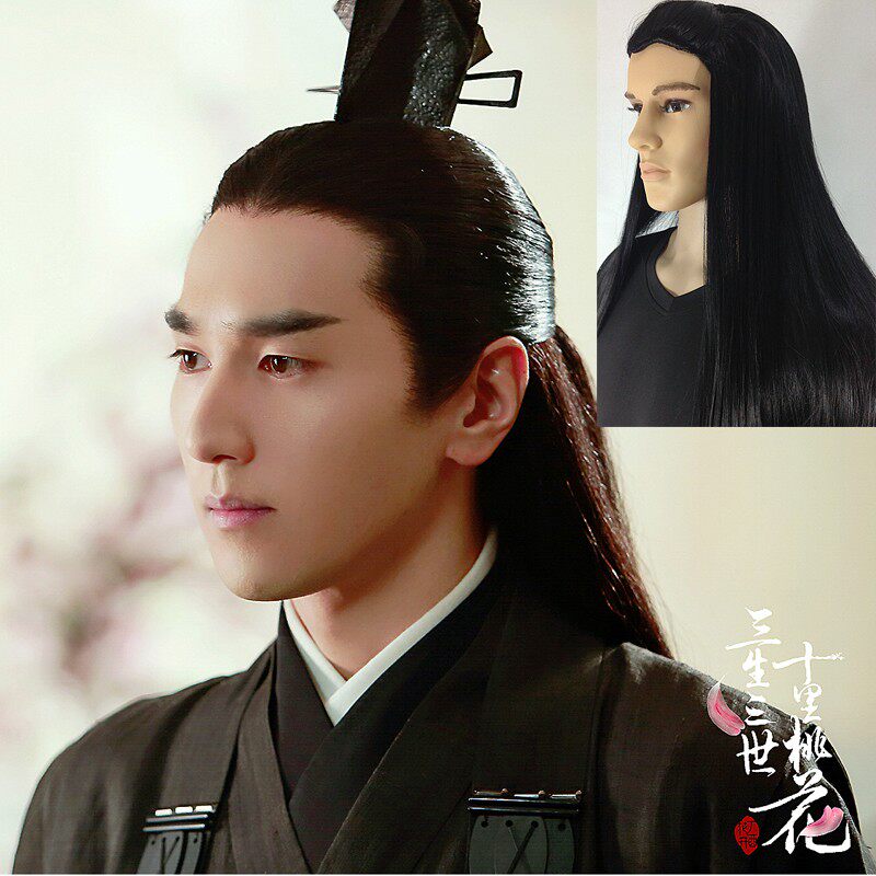 古装汉服假发全头套三生三世男夜华发型cos长发影视舞台表演道具