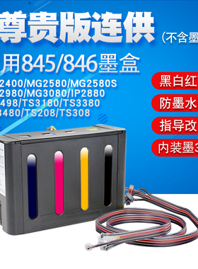 丽辉适用佳能CANON IP2880 MG2980 TR4580 TR4680 TS3480原装打印机DIY改装连供845 846墨盒墨水黑色供墨系统