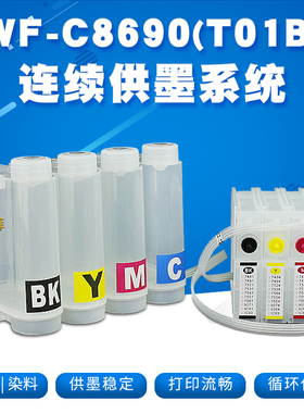 丽辉适用爱普生WF-C8690a  WF-C8190a喷墨打印机改装连供EPSON T01B1 T01B2 T01B3 T01B4黑色彩色墨盒墨水