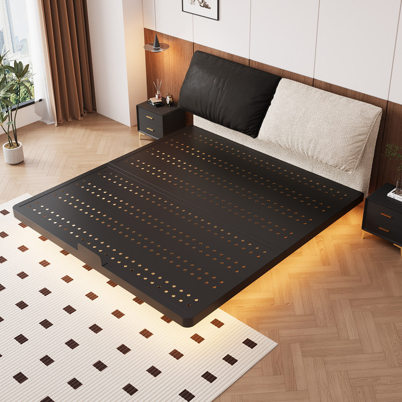 悬浮床双人床卧室家用碳素钢架床民宿单人床洞洞板象耳软包铁艺床,住宅家具,铁艺/钢木床,淘宝优惠券,粉丝福利购,淘宝优惠卷