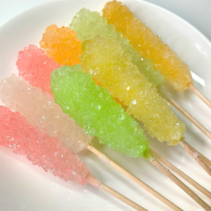 网红水晶棒棒糖多口味水果味怀旧老式冰晶糖果冰糖彩色装饰小零食