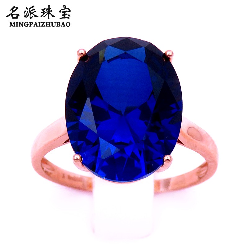 喜爱福戒指女玫瑰金俄罗斯紫金