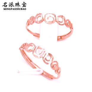 名派珠宝俄罗斯585紫金情侣对戒14K彩金玫瑰金彩金喜爱福活口戒指