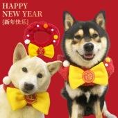 2026款 跨境代发围巾可爱新年猫狗围巾宠物围兜衣服用品 速卖通新款