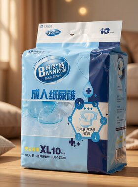 【2包立减】班尼酷成人纸尿裤大码加大码L10XL10老人产妇尿不湿男