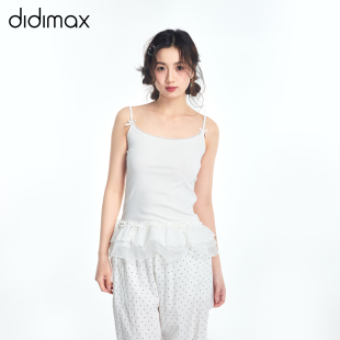 女白月光X42898 didimax夏季 新款 白色吊带背心上衣芭蕾无袖 T恤衫