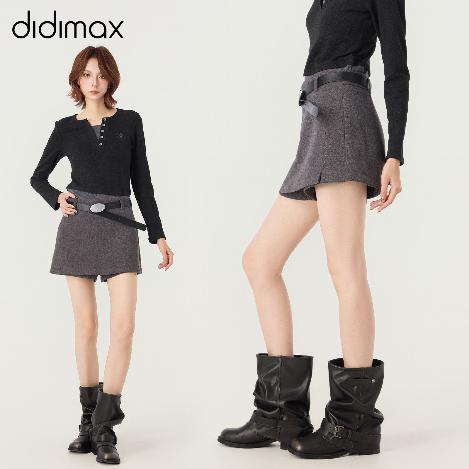 didimax冬季新款灰色毛呢半身裙 裤裙精致高级 半身裙短裙W56033,女装/女士精品,裙裤,淘宝优惠券,粉丝福利购,淘宝优惠卷