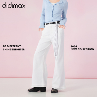 阔腿裤 didimax夏季 棉质长裤 白色直筒休闲裤 女通勤X57954 新款