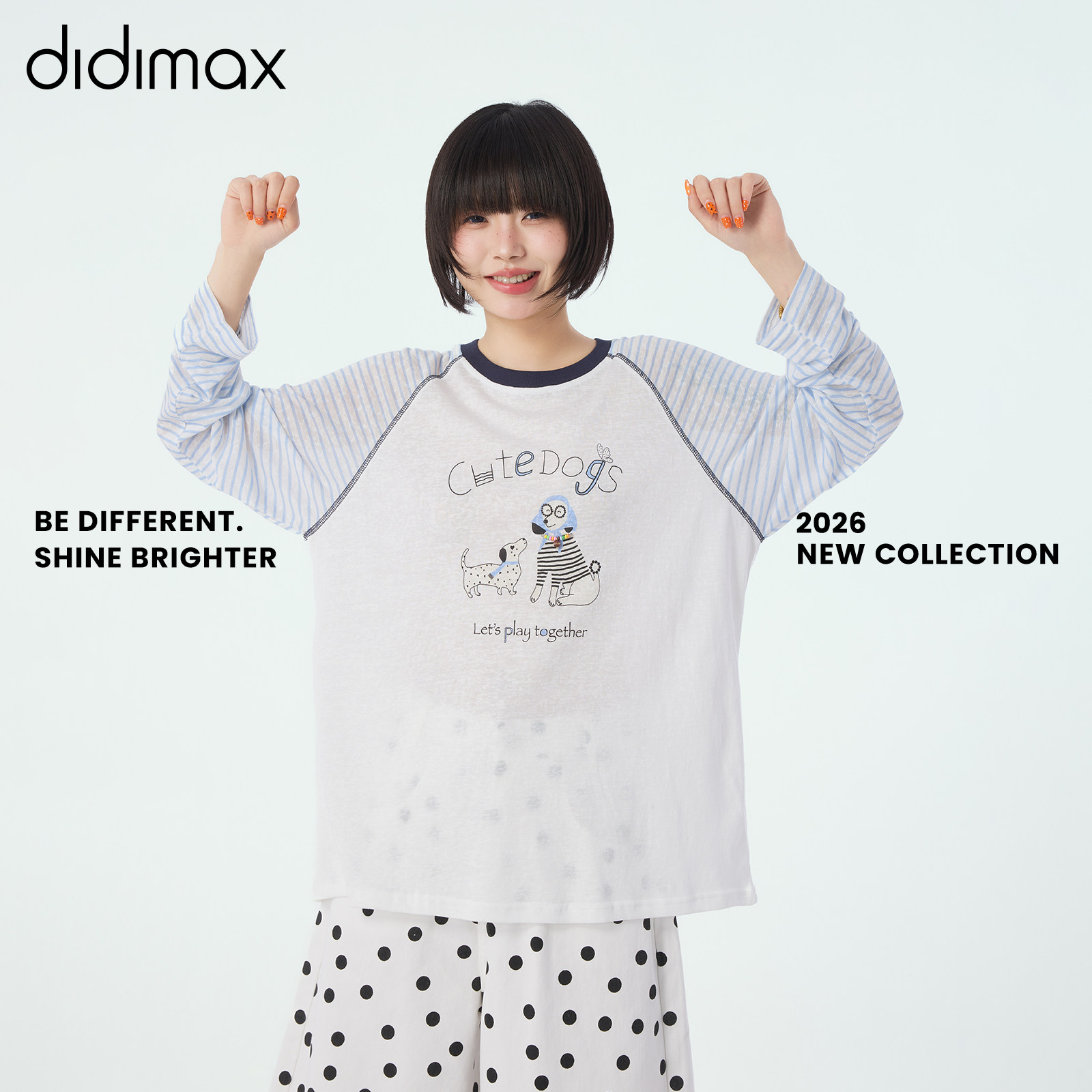 didimax夏季新款白色条纹撞色雪纺衫 打底衫休闲风宽松上衣X48567