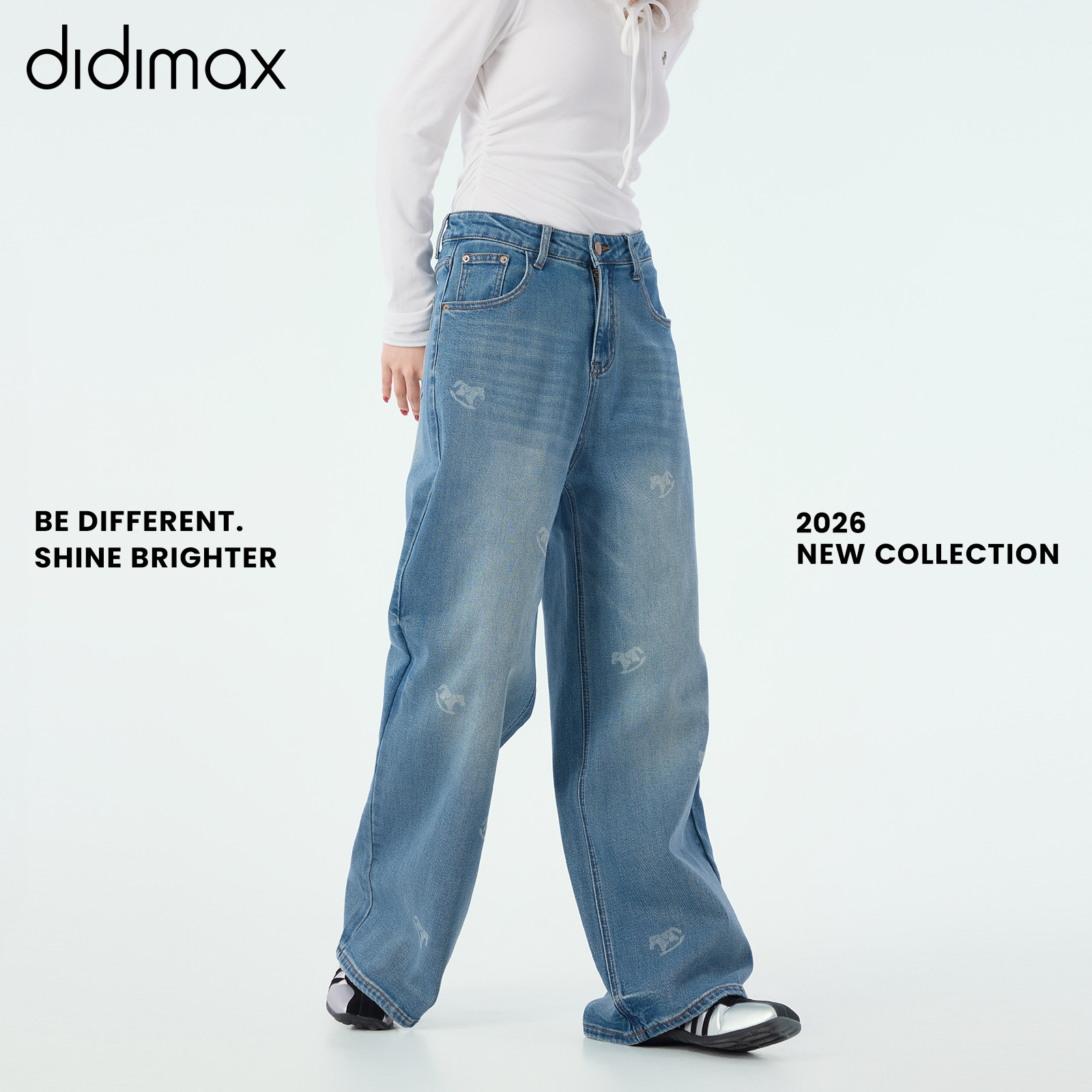 didimax春季新款小马刺绣直筒牛仔裤 复古水洗长裤 慵懒感C57339,女装/女士精品,牛仔裤,淘宝优惠券,粉丝福利购,淘宝优惠卷