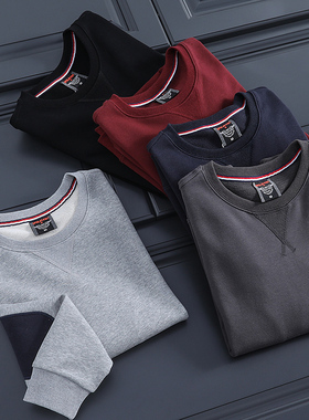 年度经典 美式休闲秋冬打底上衣男士毛圈棉贴布卫衣宽松外套GA805