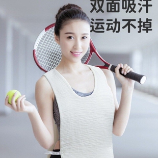 隔汗巾成人纯棉纱男士吸汗跑步运动速干毛巾加大后垫背心止汗神器