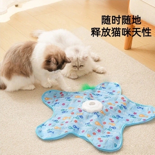 电动捕猎罩逗猫棒猫咪玩具自嗨解闷躲藏罩自动猫转盘逗猫神器