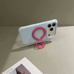 多巴胺磁吸旋转手机支架双面指环扣三折叠支撑架车载强磁环形吸附