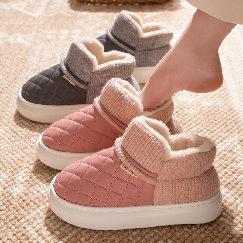羽绒防水包跟棉拖鞋女款2025新款冬季外穿加绒加厚棉鞋家居保暖鞋