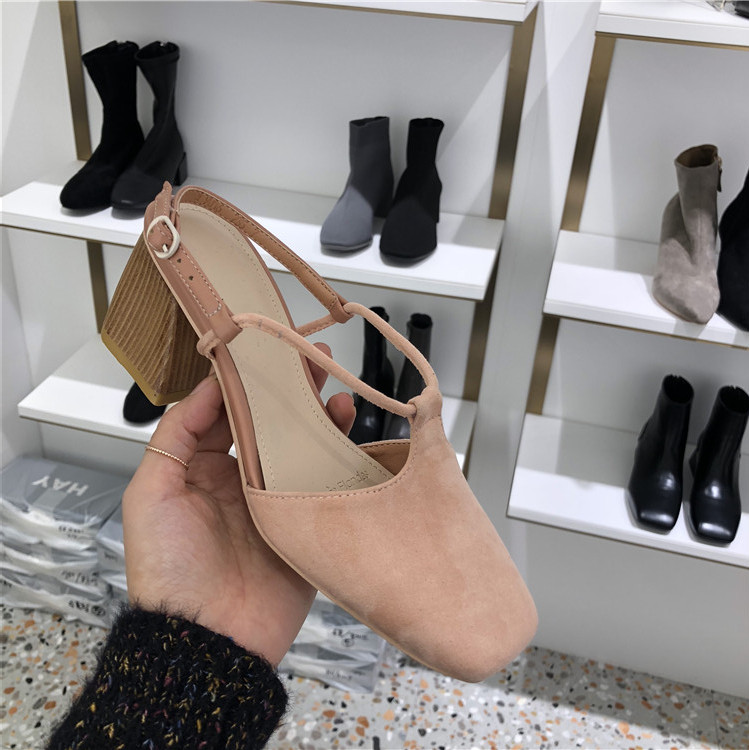 韩国东大门女鞋代购19春新款淑女韩版浅口粗高跟7cm职业上班单鞋|ruв категории Женская обувь, низкий чистка - от Buy2taobao.com для оказания профессиональной услуги покупки агента Taobao