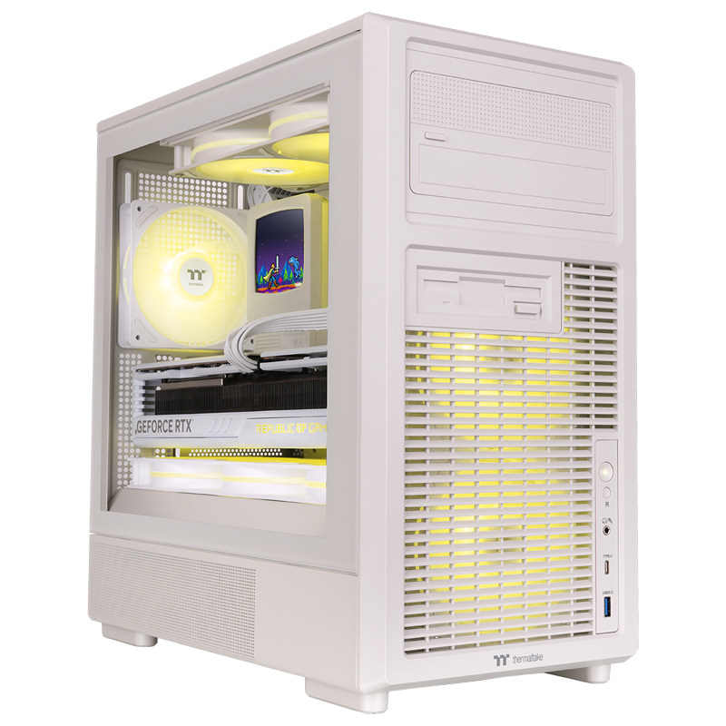 TT机箱Retro 260 TG白色台式机电脑机箱matx主板240水冷Typec复古