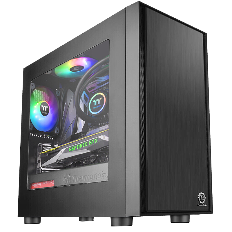 Tt机箱启航者F1侧透240水冷matx主板台式机电脑商务办公游戏机箱