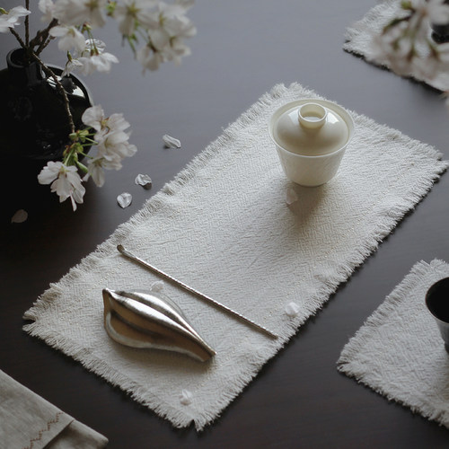 沃可恩原创茶席双层刺绣禅意