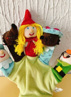 大灰狼和小红帽手偶手套讲故事亲子互动过家家幼儿园表演道具