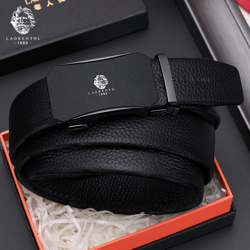 老人头皮带男真皮正品自动扣商务腰带男款头层牛皮2026新款裤带